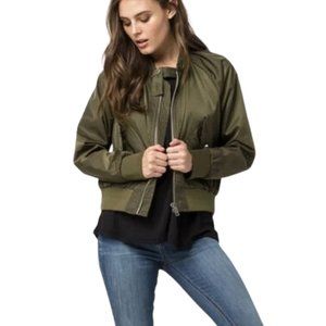 Free People olive green retro bomber jacket